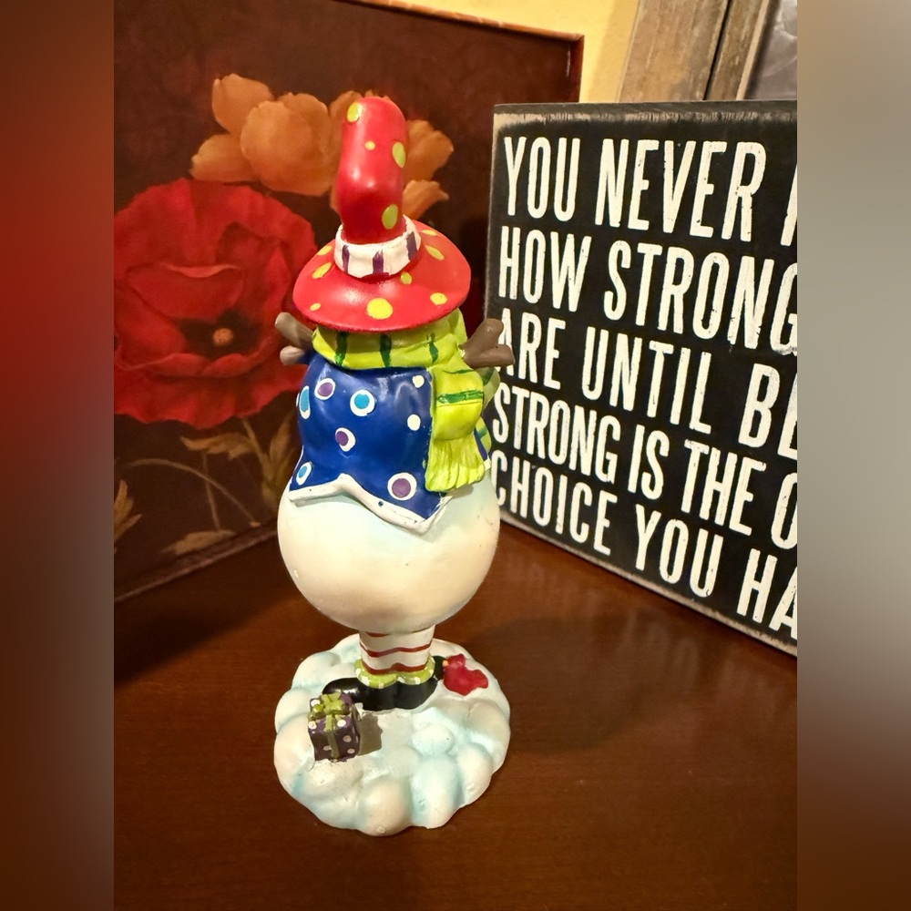 Festive Snowman Figurine with Scarf - Picture 2 of 2